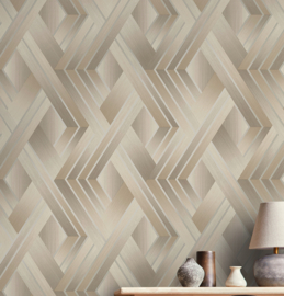 Dutch Wallcoverings Patagonia Behang 36190 Tranquilo Taupe Grey/Geometrisch/3D