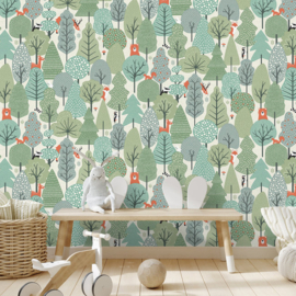 Dutch wallcoverings My Kingdom Behang M516-04 Bosdieren/Bos