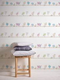 AS Creation Little Love Behang 38137-1 / 381371 Vogeltjes/Lijn