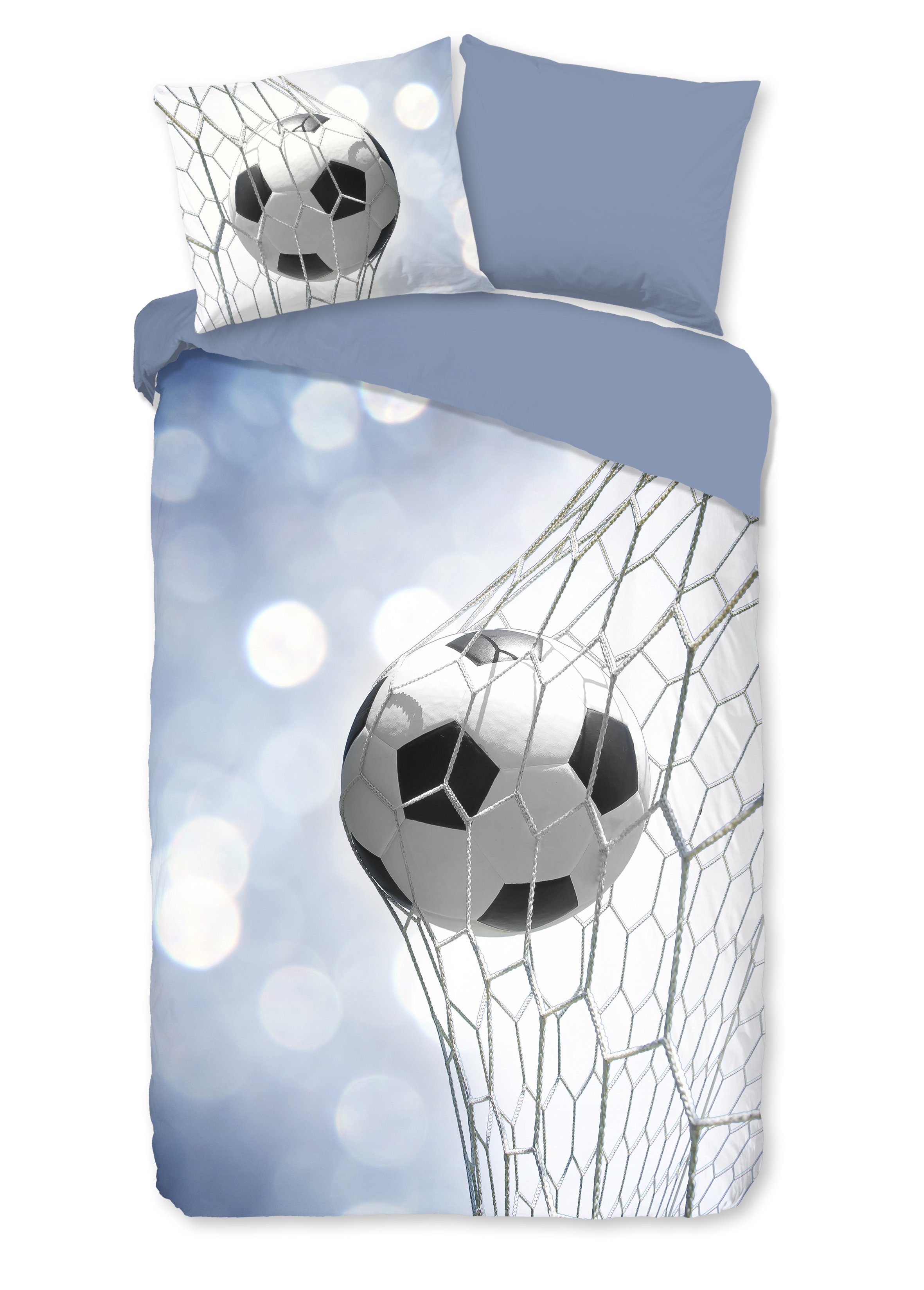 Muller Textiles Dekbedovertrek 10114 Blue/Voetbal/1 persoons