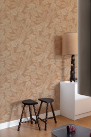 Dutch Wallcoverinmgs Omura Behang A69502 Bladeren/Imotif Terra
