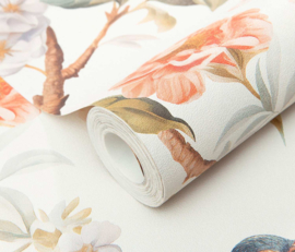 Erismann Wall Stories Behang 10493-04 Bloemen en Vogels