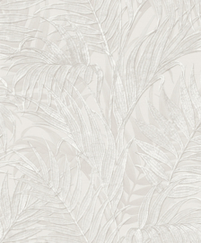 Dutch Wallcoverings Grace Behang GR322101 Tropical Palm Leaf Silver