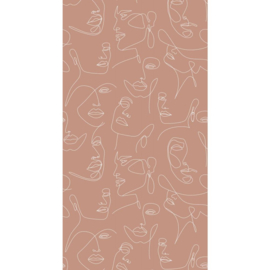 Esta Home Art Deco Fotobehang 158960 Line Art Faces/Gezichten