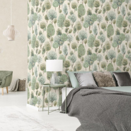 Hohenberger Julie Feels Home Behang 26924 Tilia Sage Greyish/Bomen