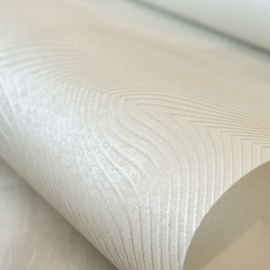 Hohenberger Slow Living Behang 30035 Flow Linen White/Grafisch