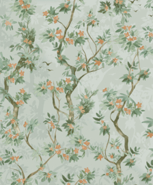 Dutch wallcoverings Patagonia Behang 36223 Folia Duck Egg/Bomen/Landelijk