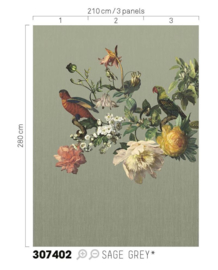 Eijffinger Museum Fotobehang 307402 Vogels/Bloemen