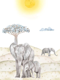 AS Creation Canvas Schilderij DD129419 Olifant in de Savanna