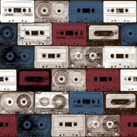 Noordwand #Hashtag Behang 11031 Muziek/Cassette Bandjes