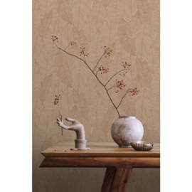 Esta Home Bloom Behang 139353 Getekende Bladeren/Terracotta Roze