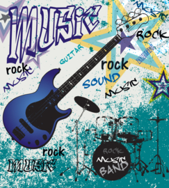 Dimex Fotobehang Blue Guitar MS-3-0323 Guitar/Muziek