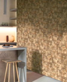 Emil & Hugo Contempo Behang 302584 Patina Ochre Bronze/Ruiten