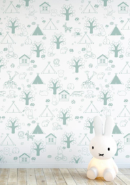 Kek Nijntje Fotobehang WP-534 Miffy Outdoor Green