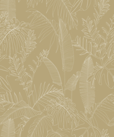 Dutch Wallcoverings Omura Behang A69302 Bladeren/Galapalos Beige
