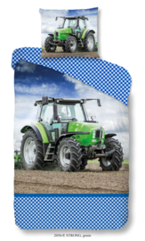 Dekbedovertrek Muller-Textiles 2050 Strong Green/Tractor/Boerderij/Kids/Kinderkamer