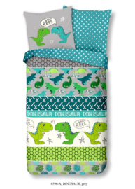 Muller Textiles Dekbedovertrek 6596 Grijs/Dinosaurus/Kids/1 Persoons