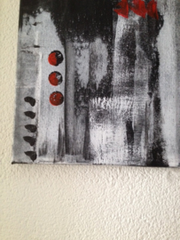 Schilderij  1  Kunst/Abstract/Modern/Vintage/Zwart/Rood