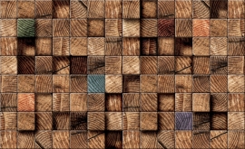 Dutch Wallcoverings Fotobehang 3163 P8 Houtblokken/3D