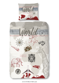Dekbedovertrek Muller-Textiles 2214 World Trip Multi/Reizen/Wereld/Dieren 1 persoons