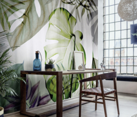 Dutch Wall Decor Zooom B1 Fotobehang DY9018-01-01 Tropical Lights/ Monstera/Bladeren
