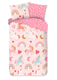 Muller Textiles Dekbedovertrek 30048 Unicorn Pink/Eenhoorn/Good-Morning