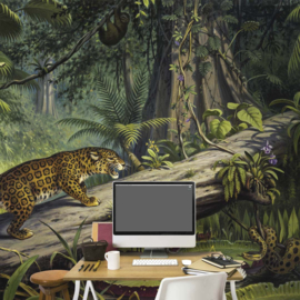 DWD Natural History/M.A Koekkoek Fotobehang NH250065 Braziliaansche oerwoud/Panter/Maatwerk