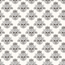 Noordwand Grunge  Behang G45365 Skull/Doodshoofd/Modern/Grijs