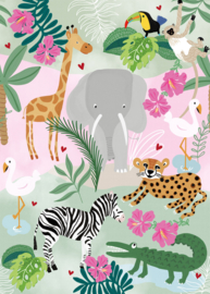 Dutch Wallcoverings Sam & Luca Fotobehang INK8016 Sunny Safari Pink