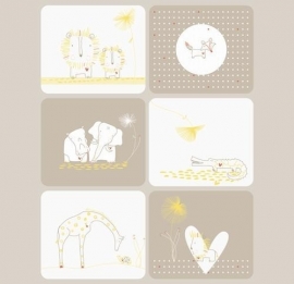 Noordwand  Little Ones Behang 416057 Euphoria/Dieren/Patchwork/Vlakken/Taupe/Kinderkamer Fotobehang