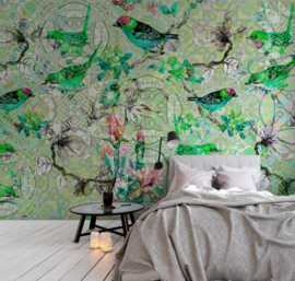 Walls by Patel Fotobehang DD110246 Mosaic Birds 1