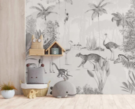 Annet Weelink Design Fotobehang 8785280858139 Wildlife's Playground Black/White/Dieren