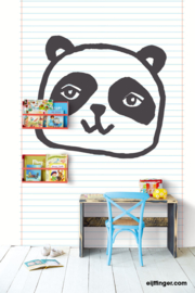 Eijffinger Wallpower  Junior Behang 364104 Panda Notebook/Pandabeer/Zwart/Blauw Fotobehang