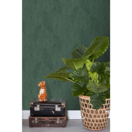 Esta Home Bloom Behang 139449 Getekende Bladeren/Donkergroen
