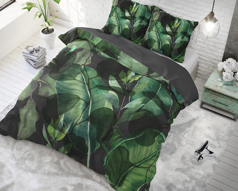 Dekbedovertrek Wild Plants Green /Bladeren/Botanisch Lits-jumeaux - Royal Textile | DEKBEDOVERTREKKEN | behang - Webwinkel Behang