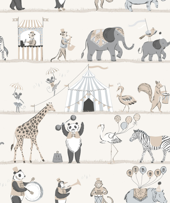 Betere Noordwand Just 4 Kids 2 Behang G56547 Circus/Dieren/Kinderkamer US-53