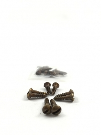 Schroefjes klein voor rozetten, per 8 stuks , brons antiek