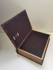 Decoratie - Boek - Opbergkist - 30x22x7cm- Bruin - Met magneet sluiting