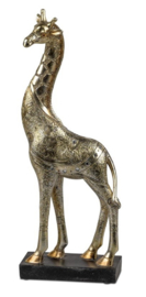 Giraf - Polyserin- goud - bezet met ruit spiegeltjes - 36cm - Beeld - Decoratie
