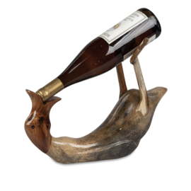 Eend - fleshouder- Cadeau - Bruin - Hout - 29x35x18cm