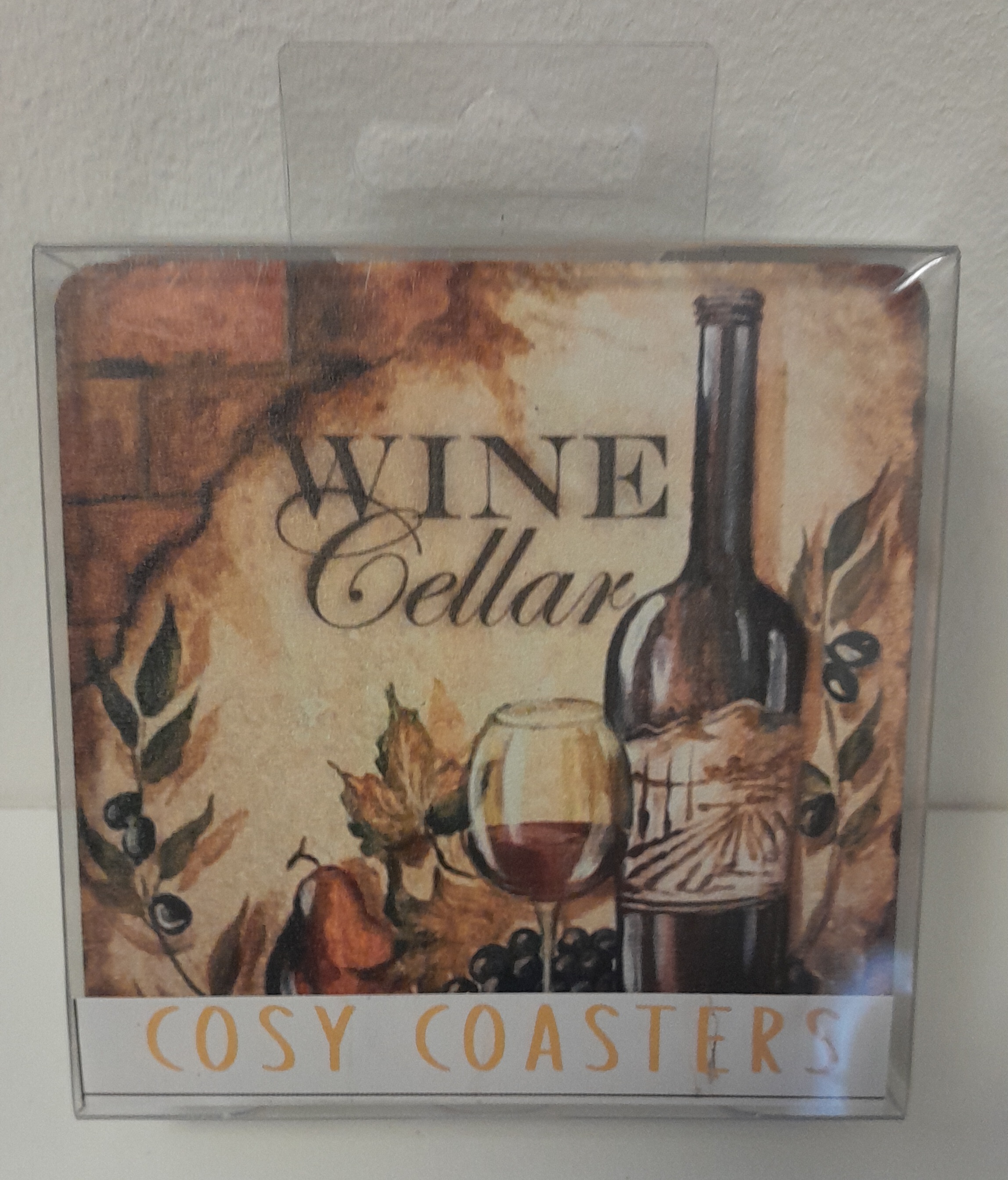 Onderzetters - Wine - 6 set - creme - 9x9cm - Kurk