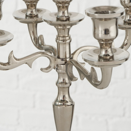 Kandelaar - 26 cm - Zilver - Aluminium - 5 kaars houders - Ø 22.5 cm
