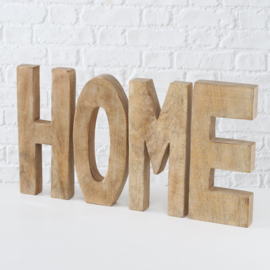 Decoratie Letters - HOME - Mango Hout - Bruin  - 65x31x4cm  - Vensterbank decoratie.