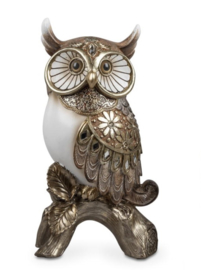 Uil - Beeld - Beeld - Polyserin - Goud  - 24cm