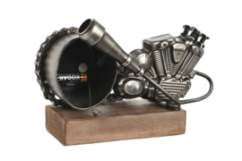 Klok - Metaal - Motorblok - Industrieel - 27x18x11cm. - Unic - Antiek zilver