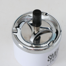 Asbak - 2 set - Wit - Zwart - Metaal - Ø 10 cm - Hoog 12 cm