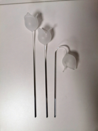 Tulp - Bloem - Kristal - 3 set - 40cm.