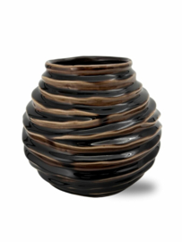 Vaas - Ø18x16cm - Keramiek - Bruin - Living Linea S - Peri Living