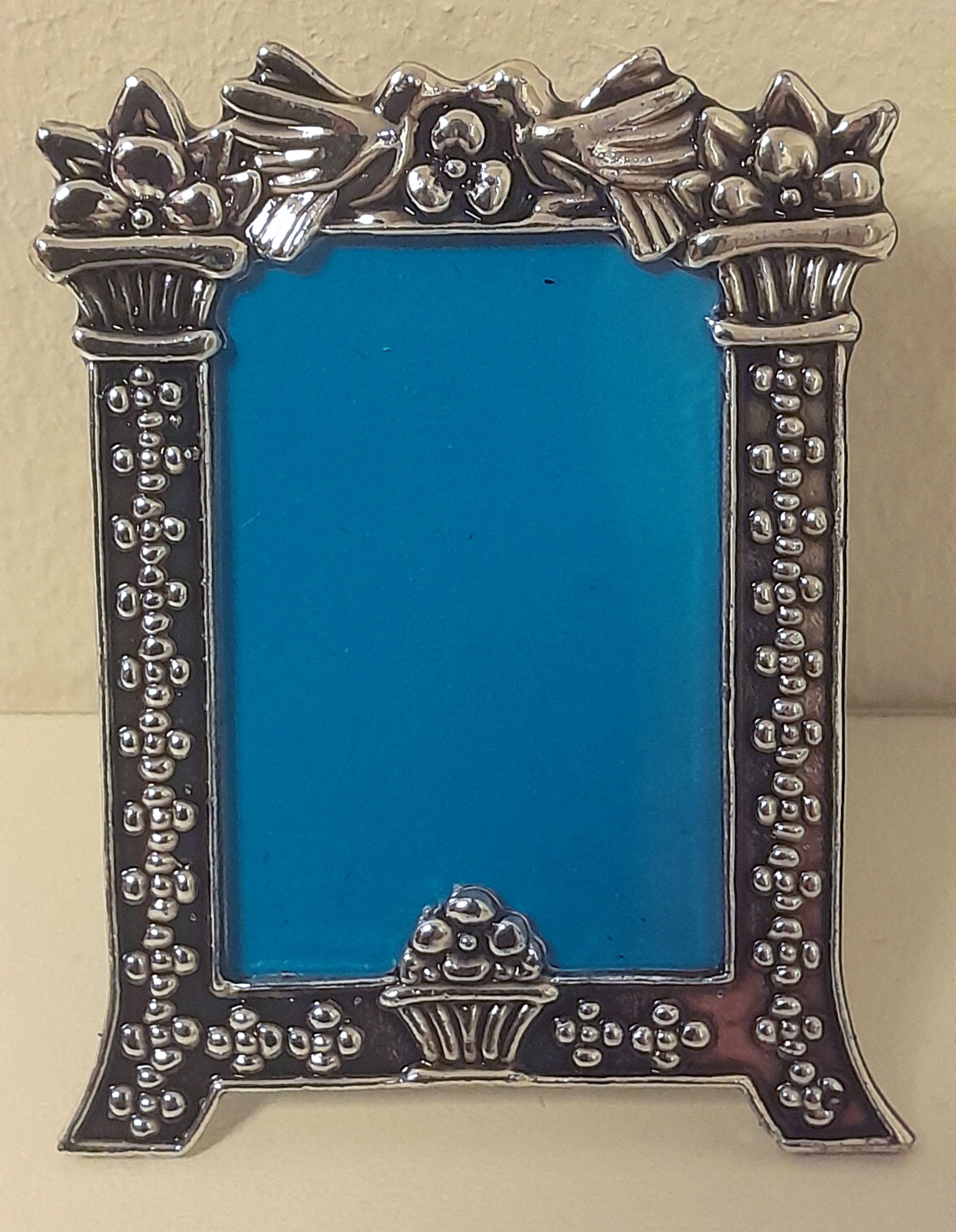 Fotolijst - Pasfotolijstje - glanzend  - Duifjes - 3x4cm - Zilver