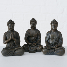 Buddha - Boedha - 10cm - 3 set - Bruin